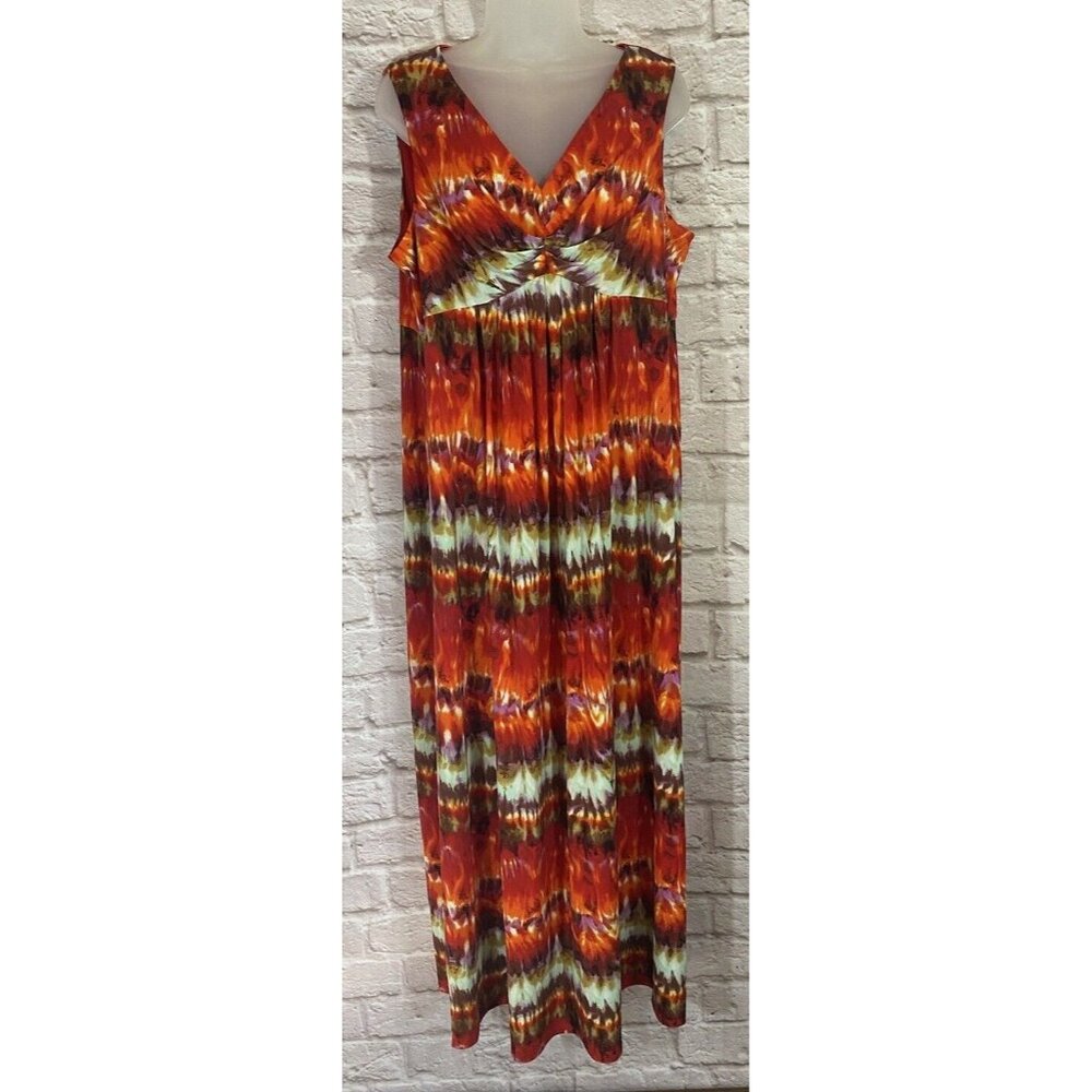 CHICOS Maxi Dress 3 (XL/16) Multicolor Sleeveless Empire‎ Waist Stretch